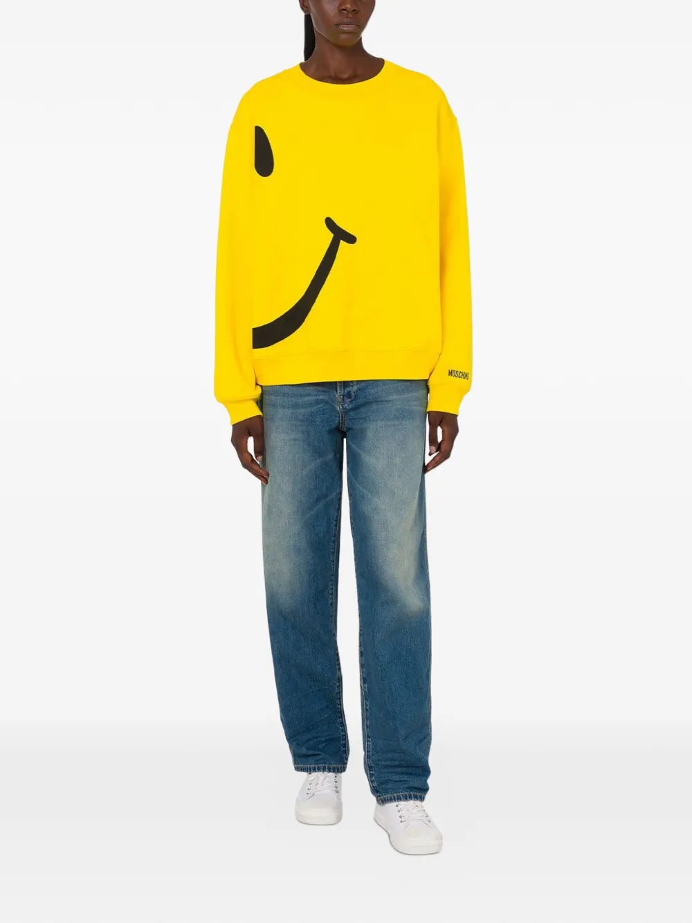 Moschino x Smiley sweater met smileyprint Geel