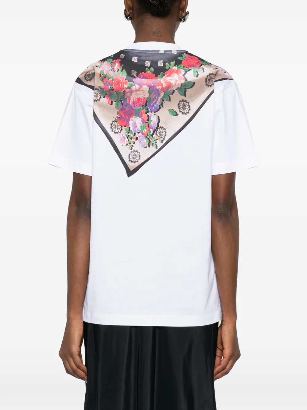 Moschino T-shirt met bloemensjaal Wit
