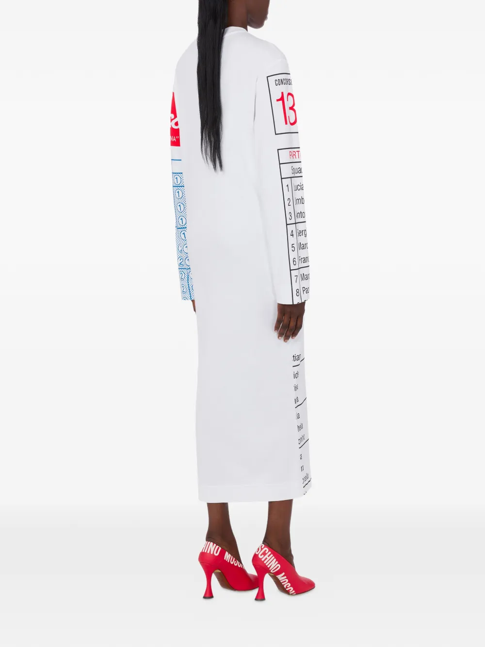 Moschino Midi-jurk met print Wit