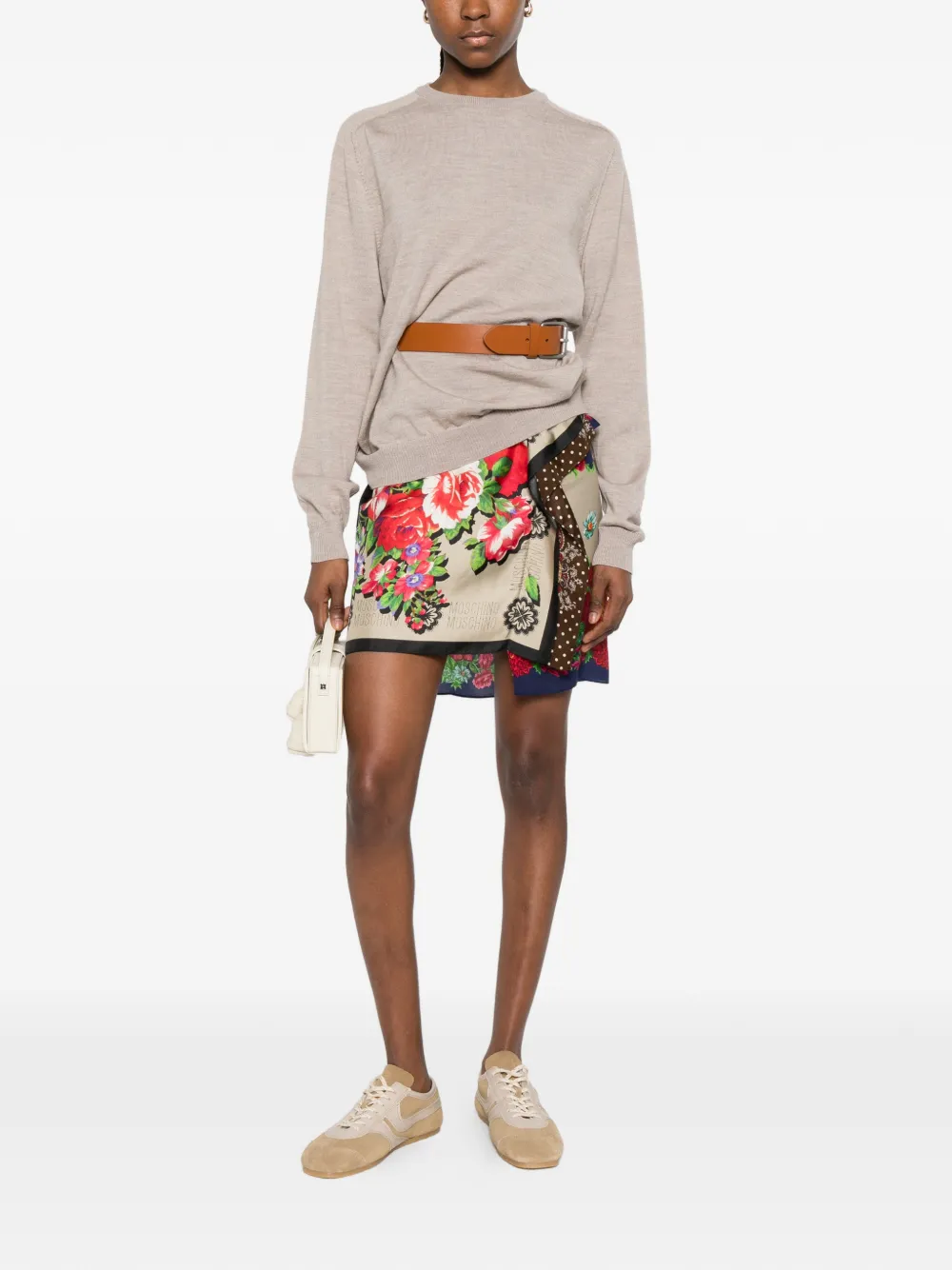  Moschino Belt Crewneck Sweater - Neutrals 