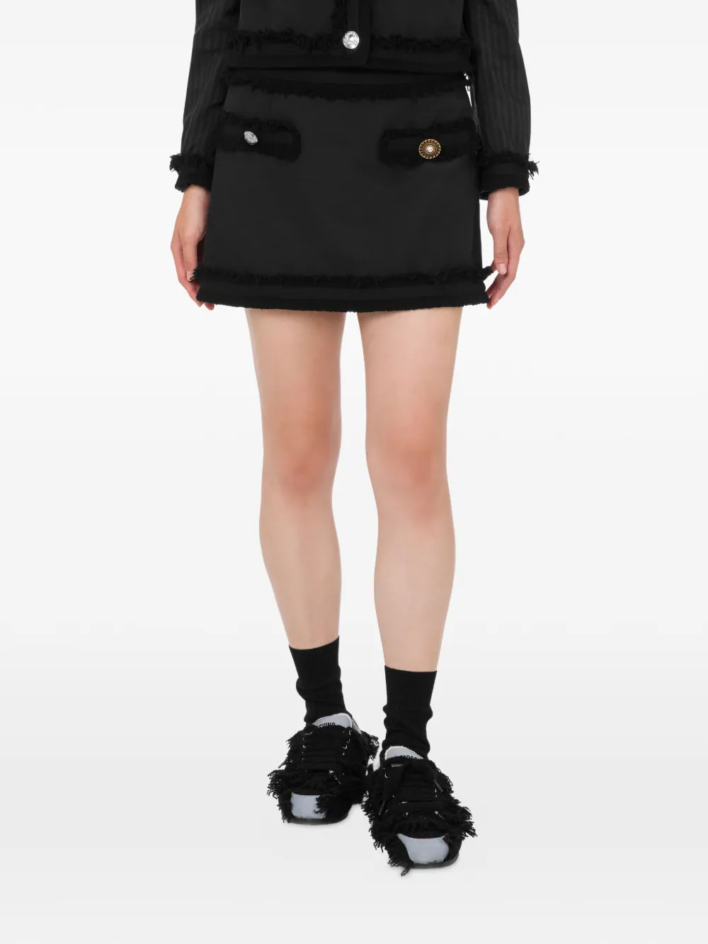 Moschino Mini-rok met knoopdetail Zwart