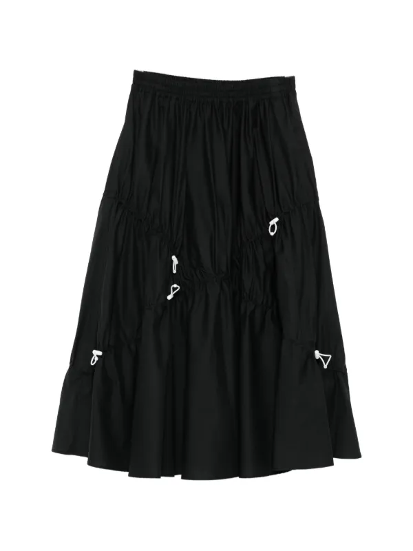 Moschino Stretch Cotton Poplin Skirt in Black