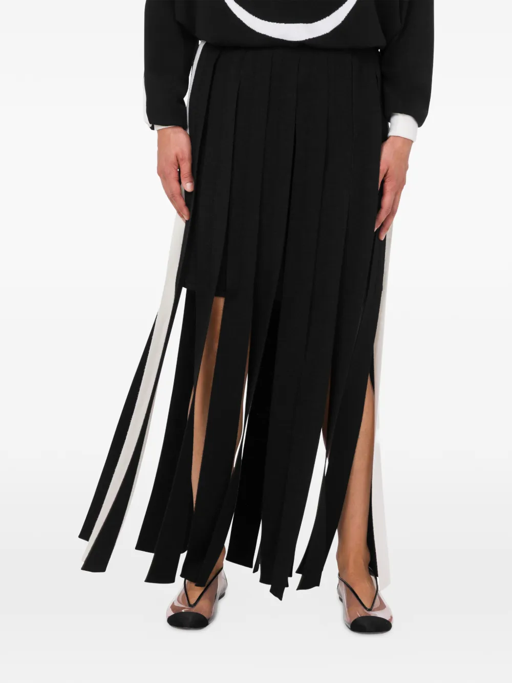  Moschino Pleated Maxi Skirt - Black 