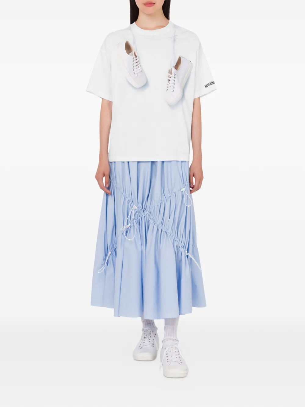 Moschino Gesmockte rok met elastische taille Blauw