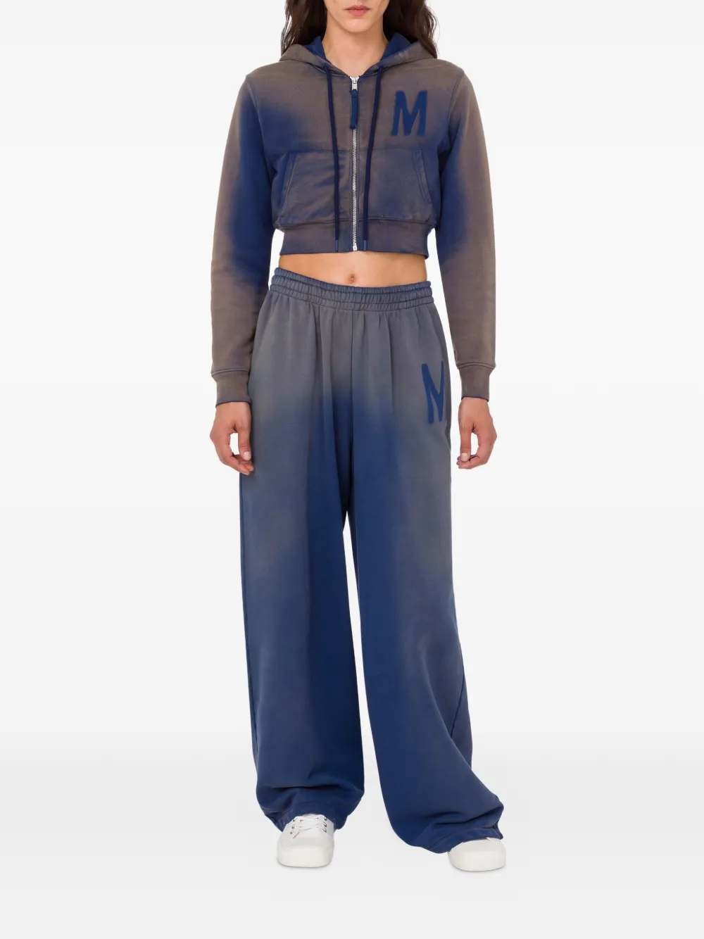 Moschino Trainingsbroek met ombré-effect en logodetail Blauw