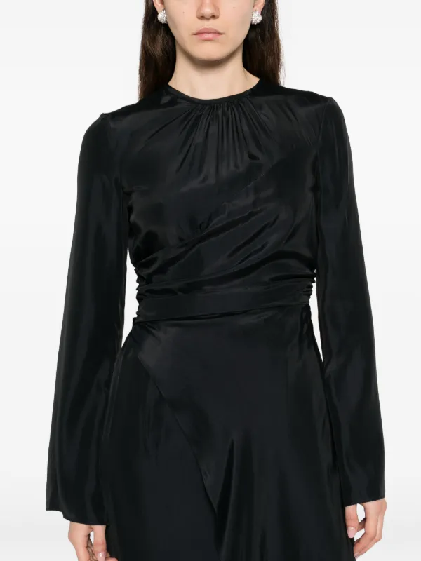 Moschino lace-detail asymmetric-hem Maxi Dress | Black | FARFETCH