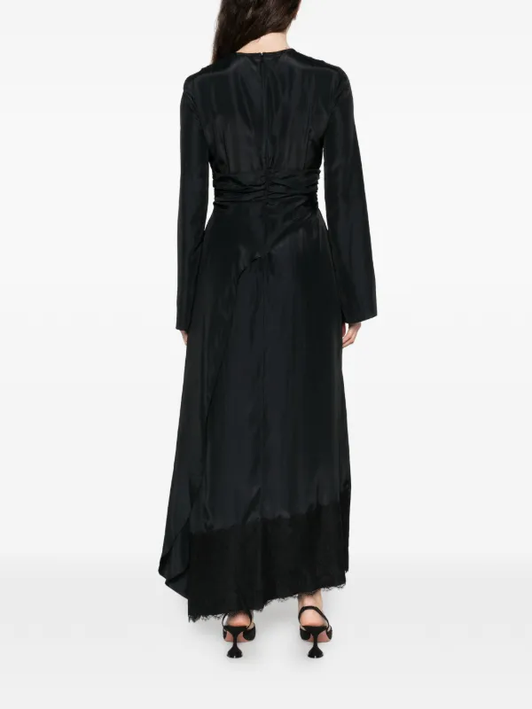 Moschino lace-detail asymmetric-hem Maxi Dress | Black | FARFETCH