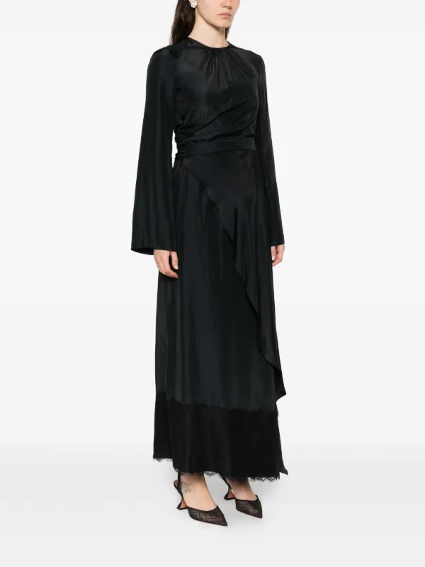 moschino lace dress Vintage Moschino Cheap and Chic Maxi Lace Gown One Shoulder Evening Dress Size S