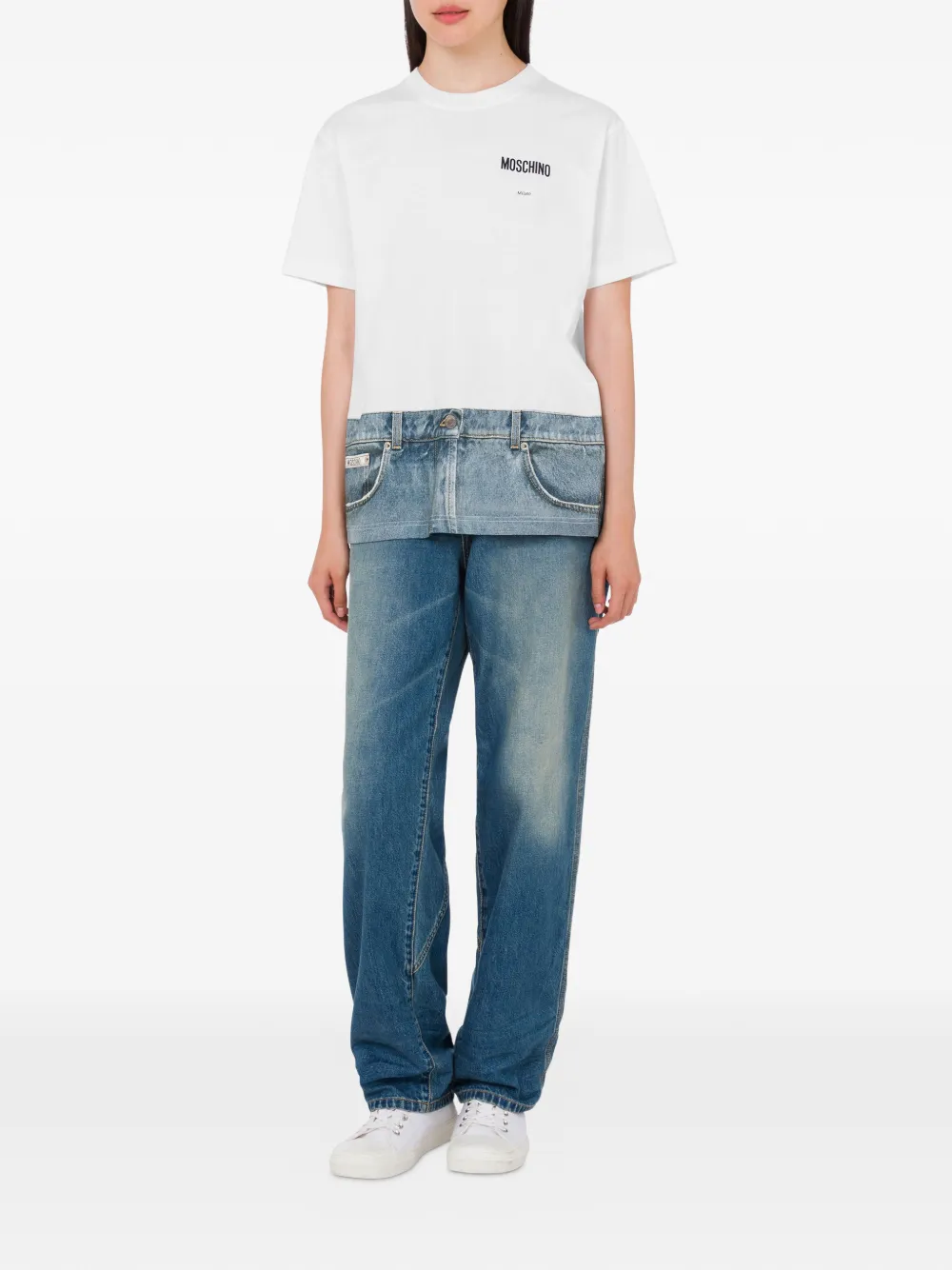 Moschino T-shirt met logoprint Wit