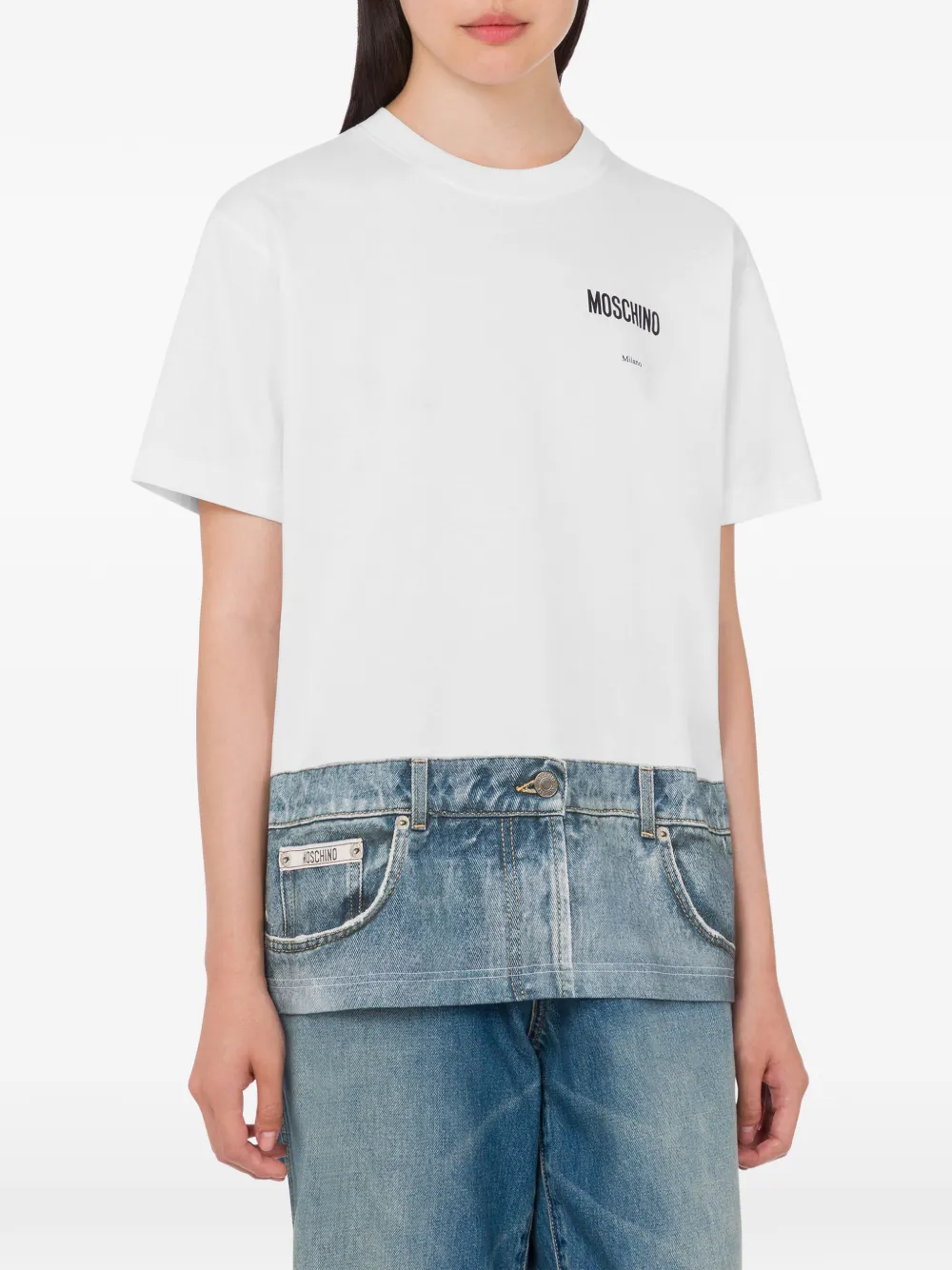 Moschino T-shirt met logoprint Wit