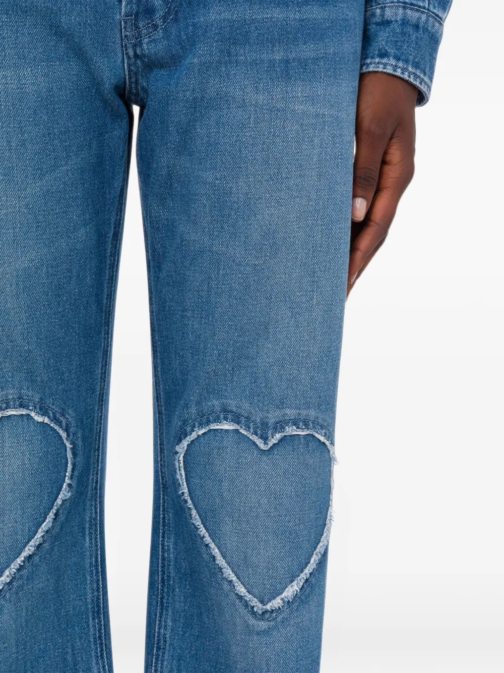 Moschino Denim jeans met hartdetail Blauw