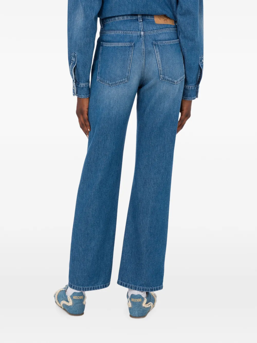 Moschino Denim jeans met hartdetail Blauw