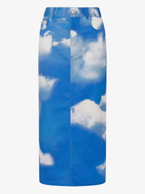 Moschino Archive Clouds cotton bull skirt