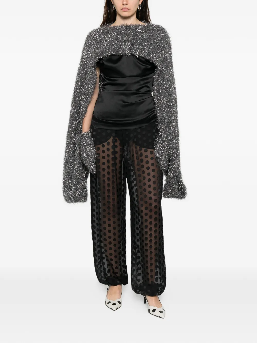  Moschino Metallic Crop Top - Grey 