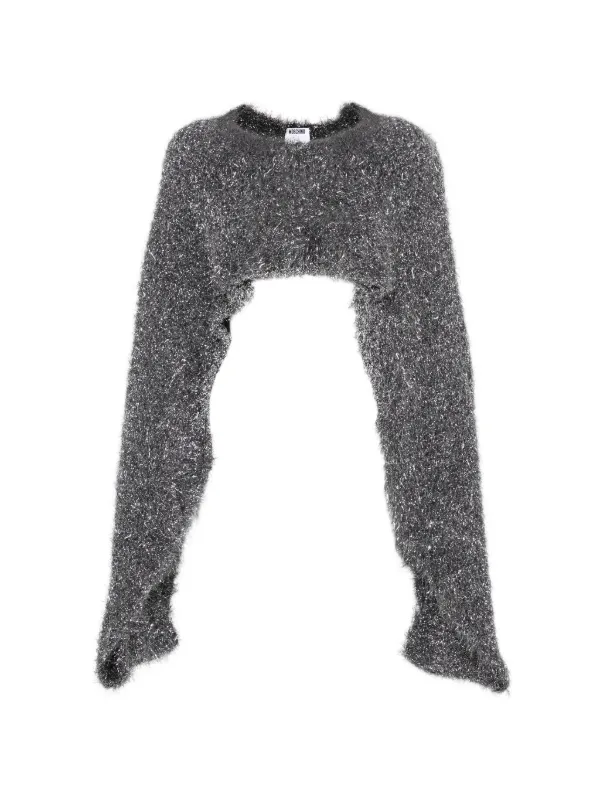 Moschino Metallic Crop Top in Grey
