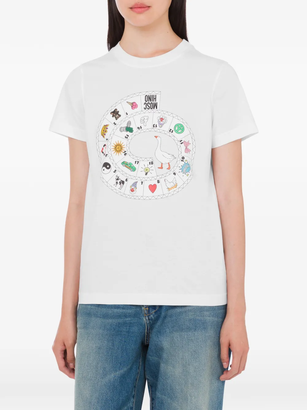 Moschino T-shirt met grafische print Wit