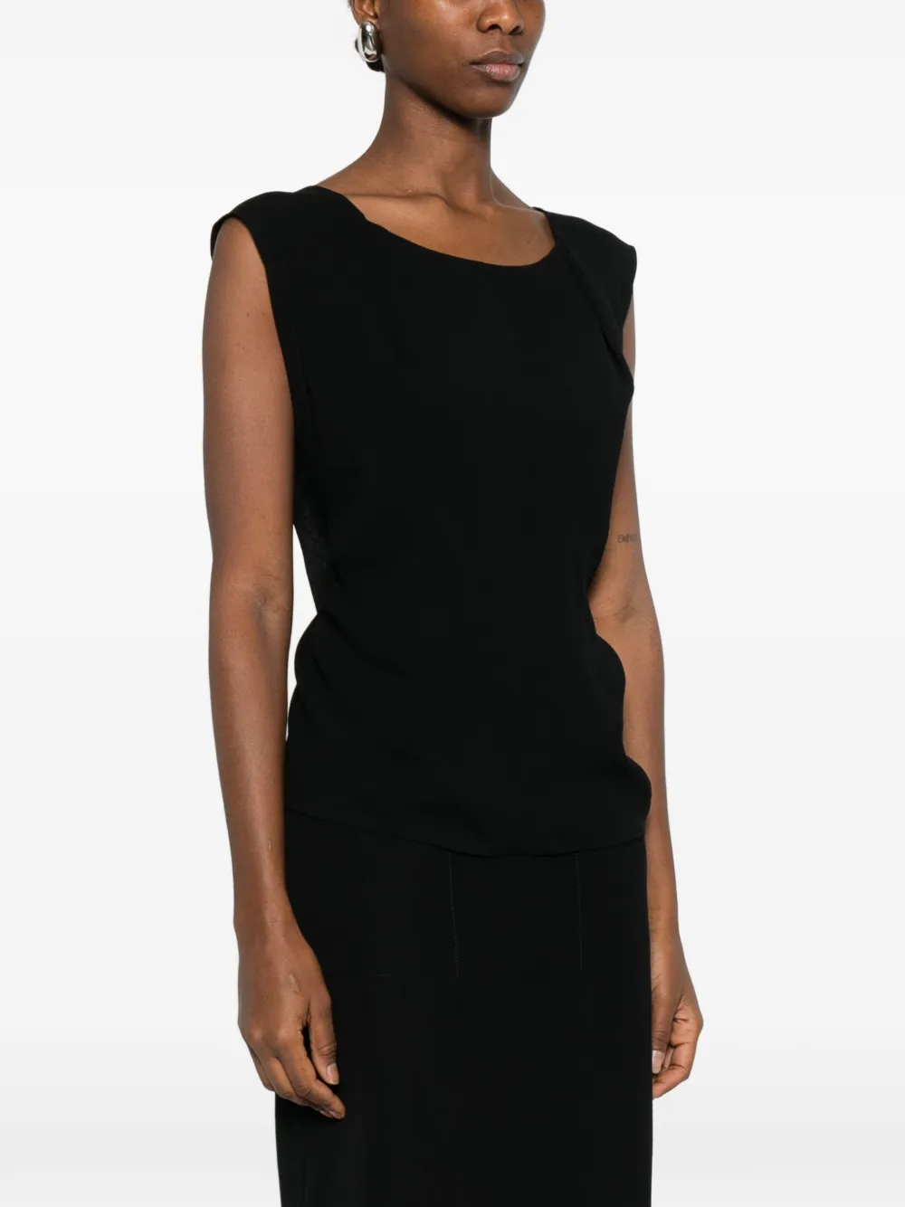  Moschino Blouse à Design Sans Manches - Noir 