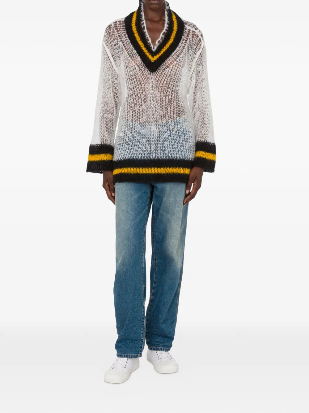  Moschino V-neck Sweater - White 