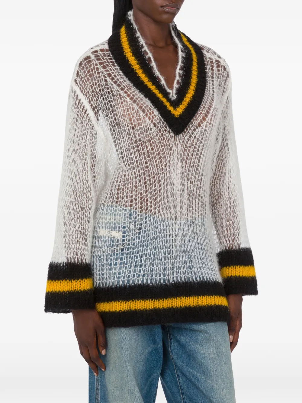  Moschino V-neck Sweater - White 