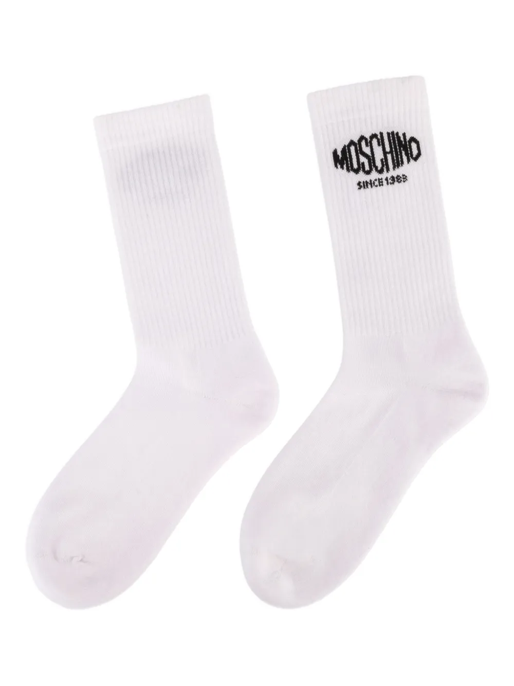 Moschino logo-embroidered socks - Bianco