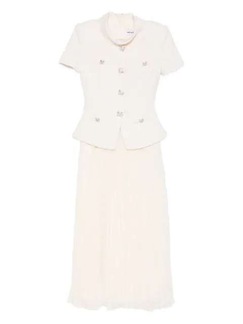 Self-Portrait panelled midi dress