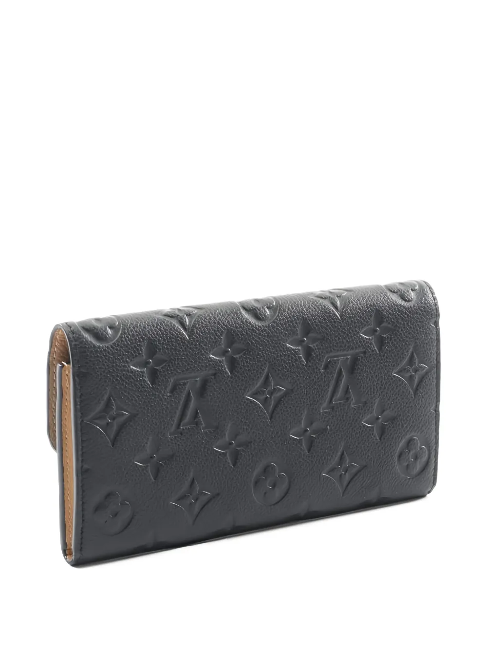 LOUIS VUITTON Pre-owned 2021 Portfoy Emily Empreinte Leather Bifold Wallet In Black