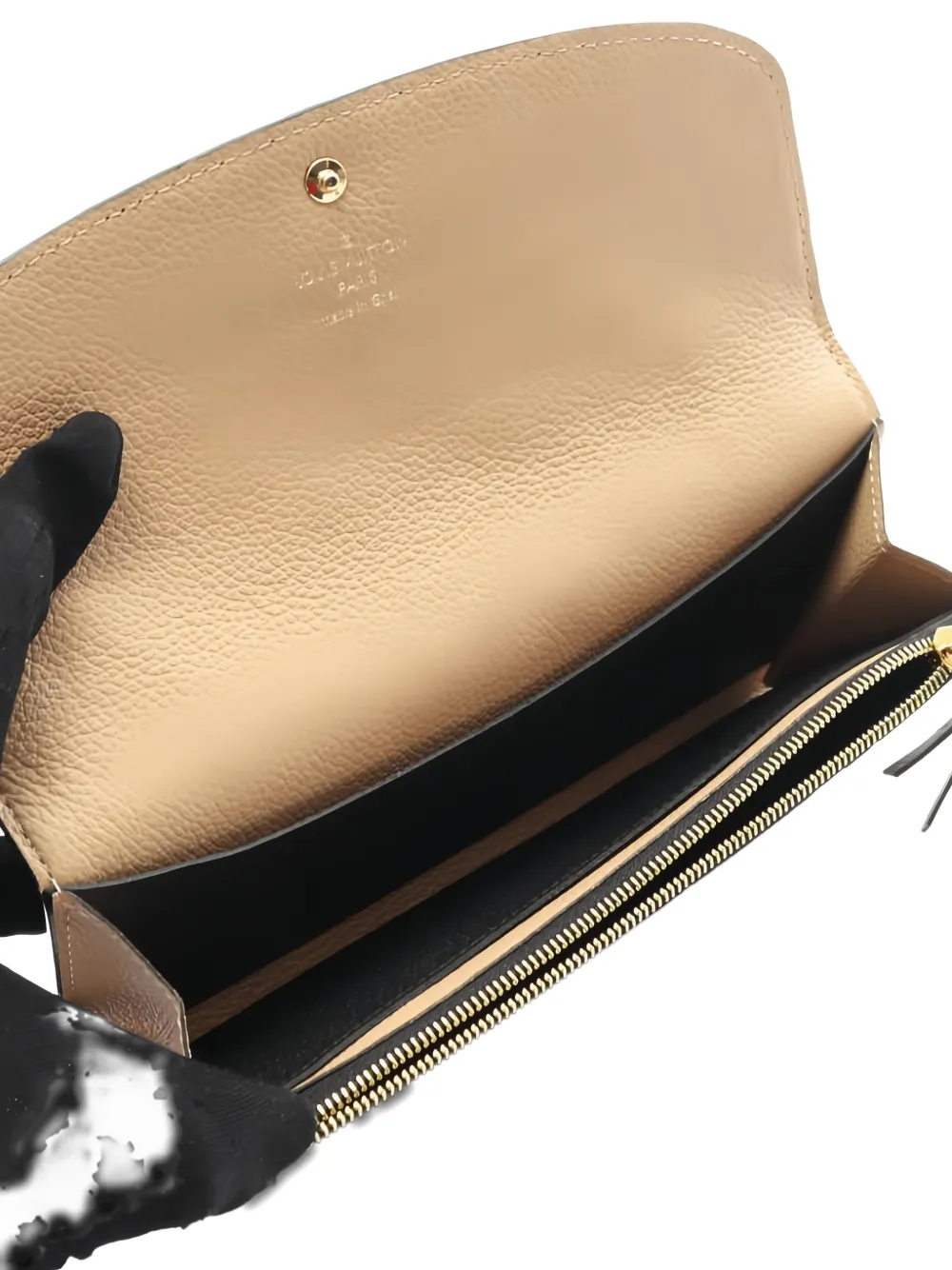 LOUIS VUITTON Pre-owned 2021 Portfoy Emily Empreinte Leather Bifold Wallet In Black