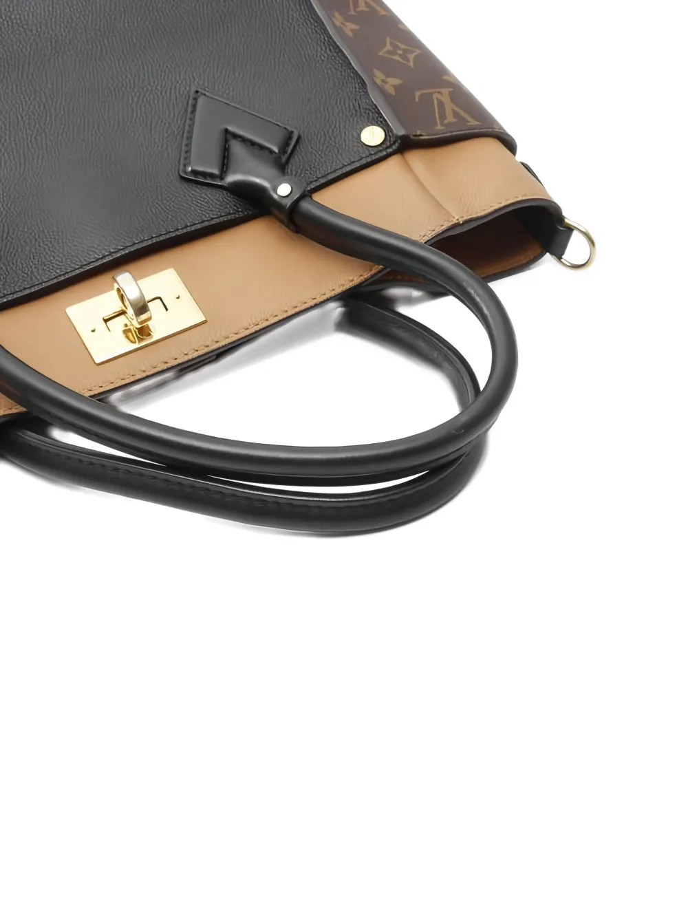 Pre-owned Louis Vuitton 2000s Monogram Leather Tote Bag In Black