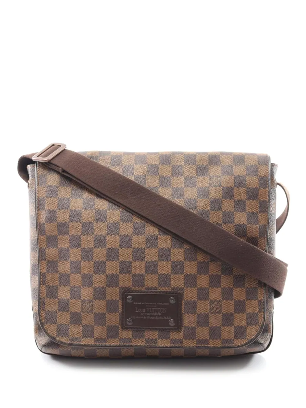 Louis Vuitton Pre-Owned 2009 Damier Brooklyn MM logo plaque shoulder bag - Marrone