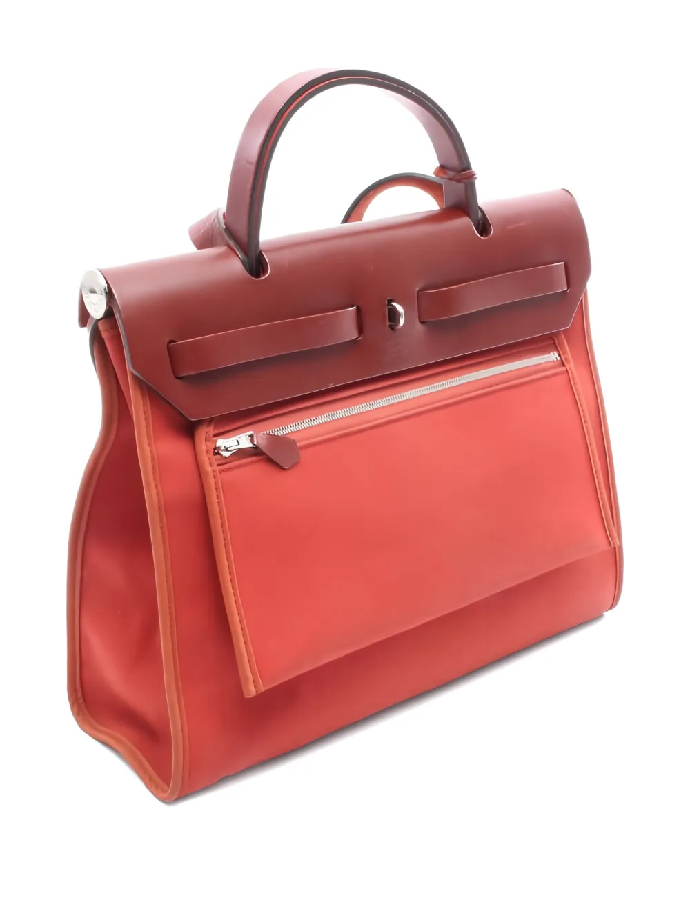 Pre-owned Hermes 2014 Herbag Pm Tote Bag In Red