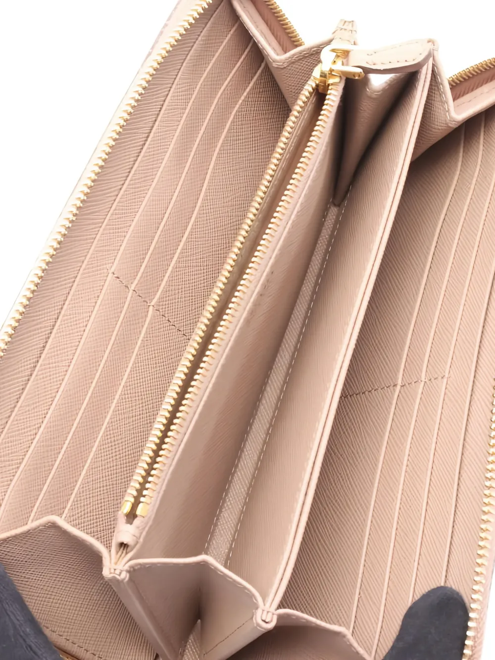 Pre-owned Prada Logo-plaque Leather Wallet In Pink