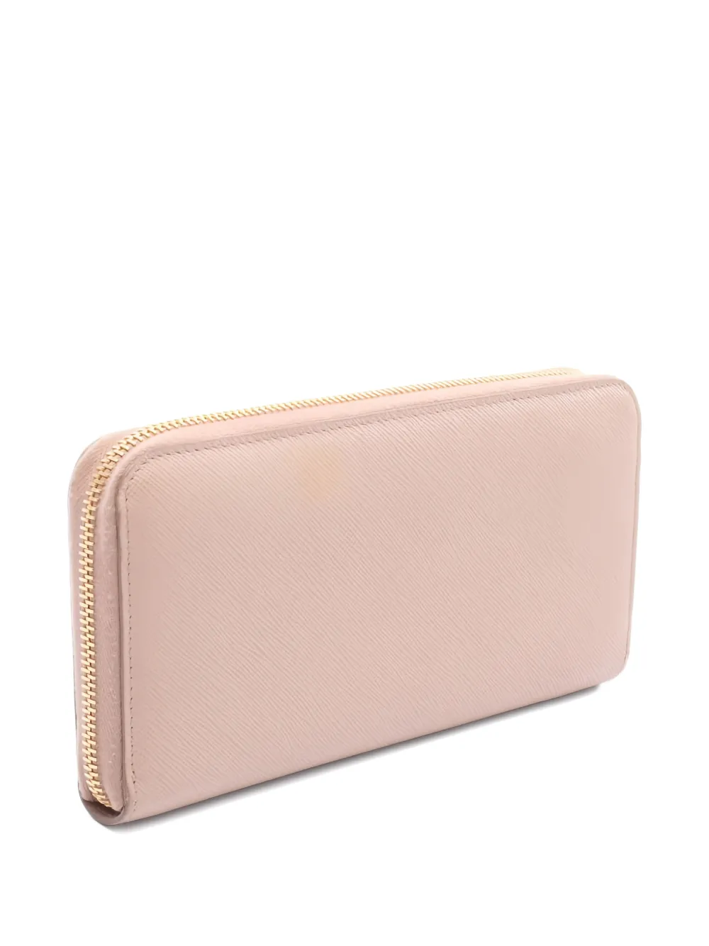 Pre-owned Prada Logo-plaque Leather Wallet In Pink