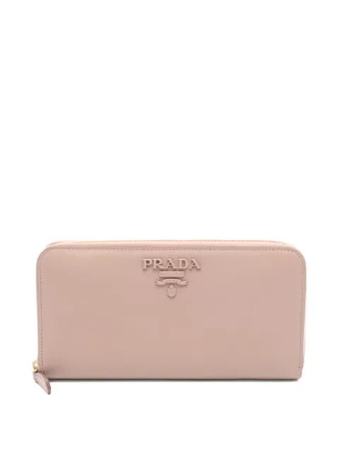Prada Pre-Owned cartera de piel con placa del logo