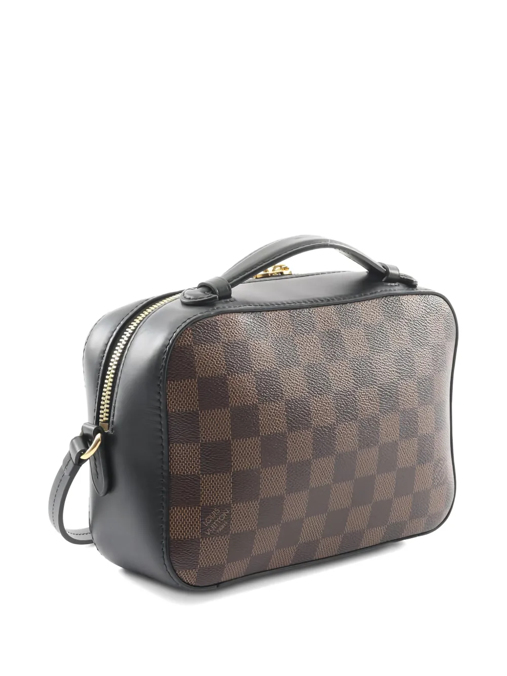 LOUIS VUITTON Pre-owned Damier Ebene Santa Monica Checkerboard Pattern Shoulder Bag In Brown