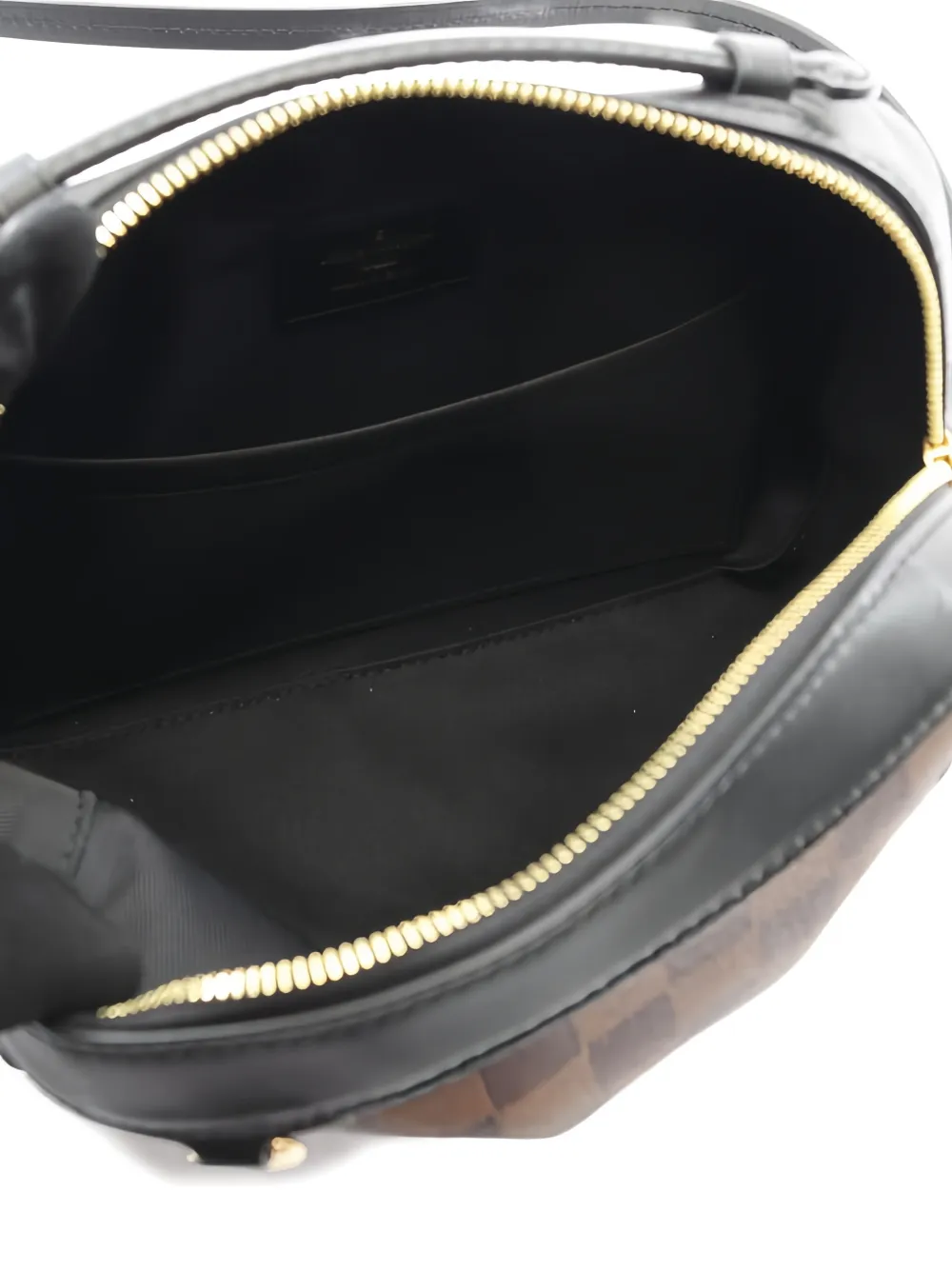 LOUIS VUITTON Pre-owned Damier Ebene Santa Monica Checkerboard Pattern Shoulder Bag In Brown