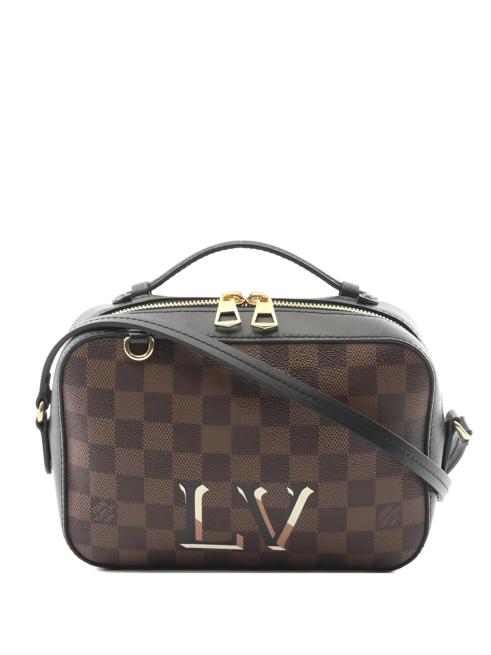 Click to view more detailed imagery on our partner's website Pre-owned Louis Vuitton Damier Ebene Santa Monica Checkerboard Pattern Shoulder Bag In Brown