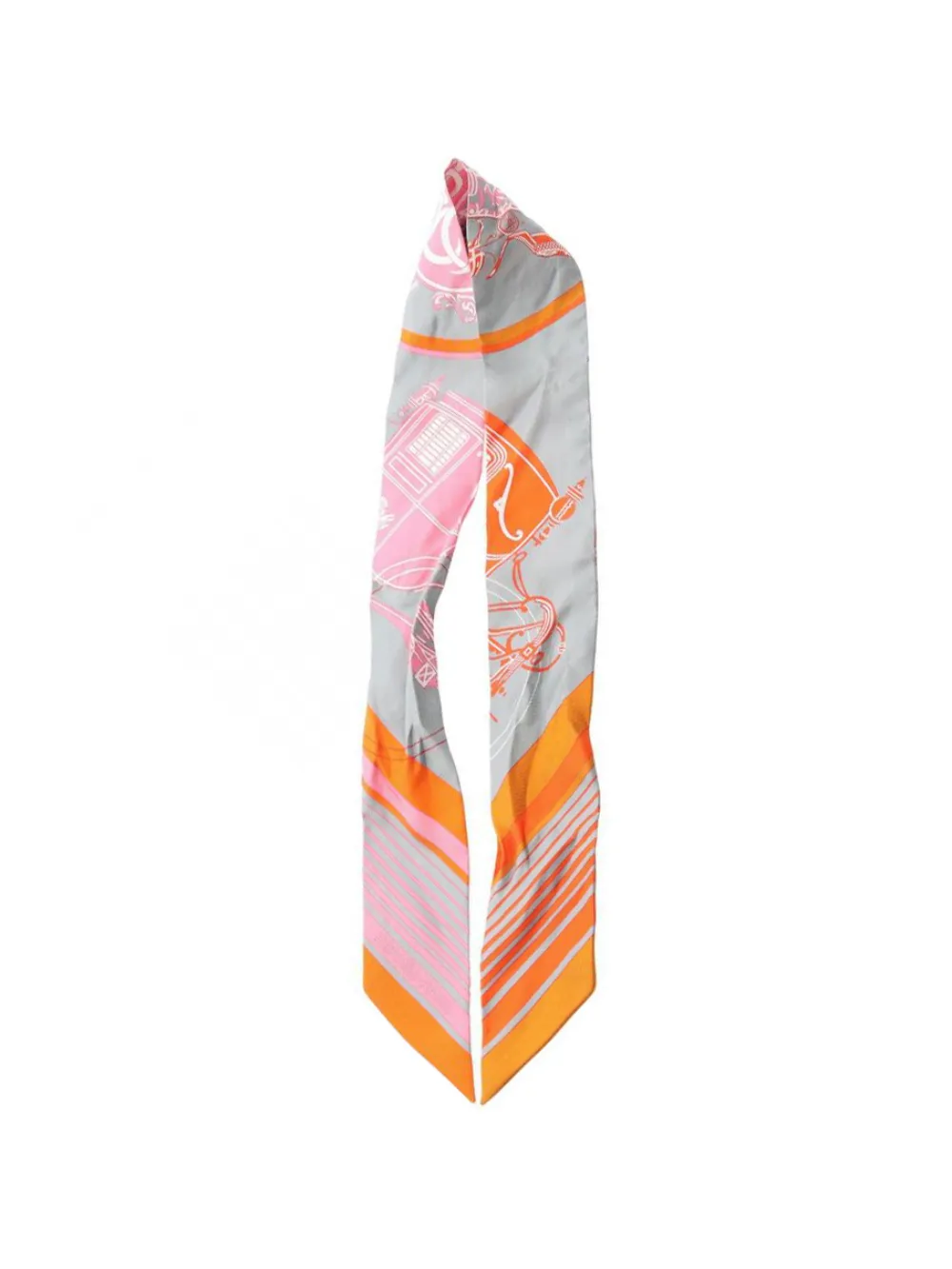 Hermès Pre-Owned Ex-Libris ribbon silk scarf - Grau