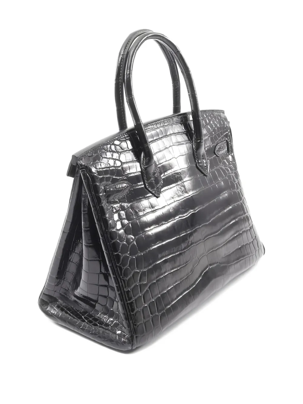 HERMES Pre-owned 2009 Niloticus Birkin Internal Slip Pocket Handbag In Black