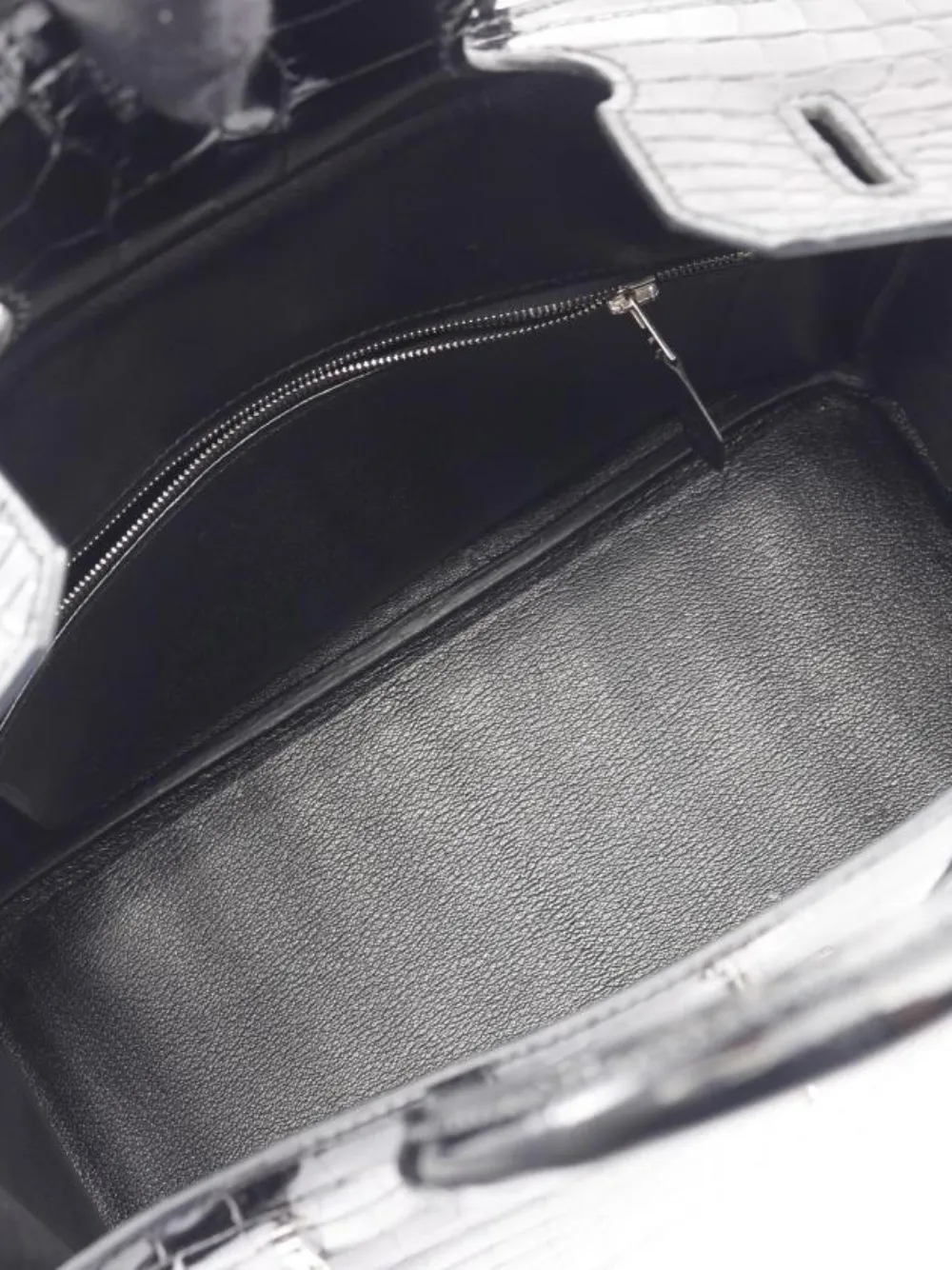 HERMES Pre-owned 2009 Niloticus Birkin Internal Slip Pocket Handbag In Black