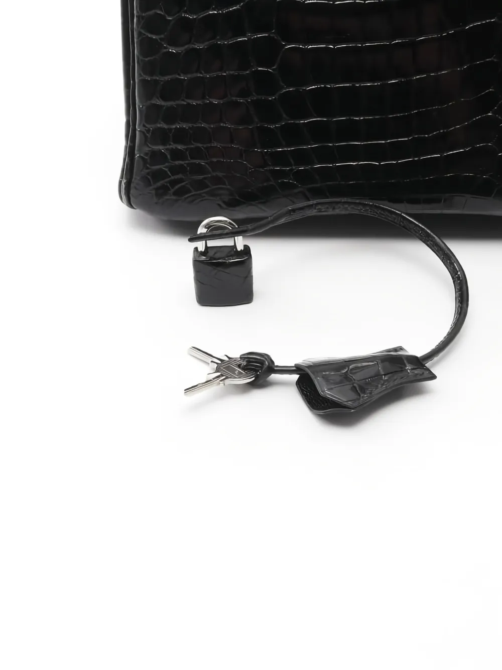 HERMES Pre-owned 2009 Niloticus Birkin Internal Slip Pocket Handbag In Black