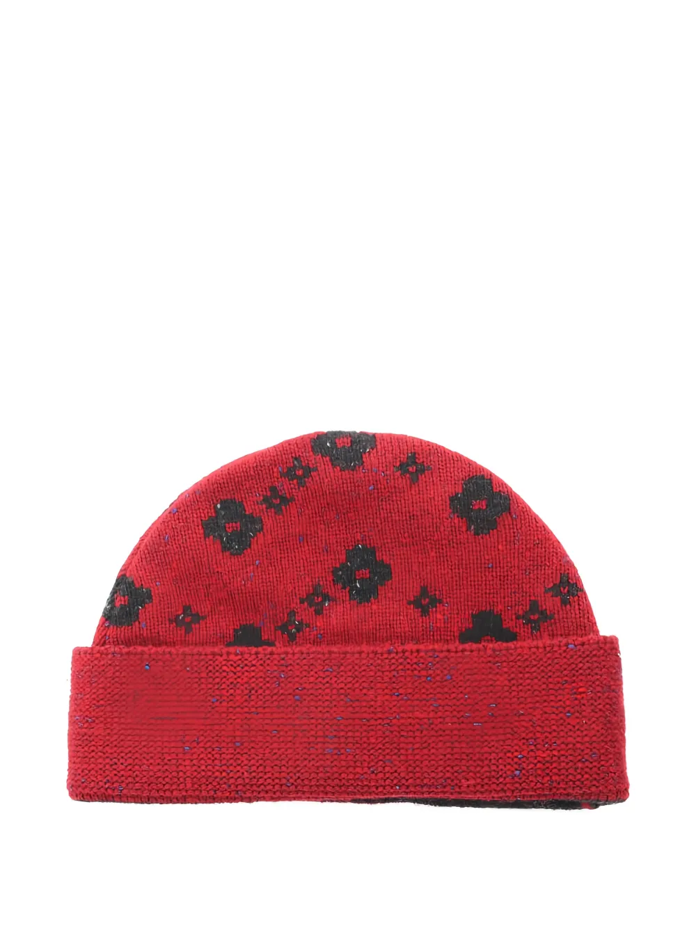 LOUIS VUITTON Pre-owned Floral Wool Beanie In Red