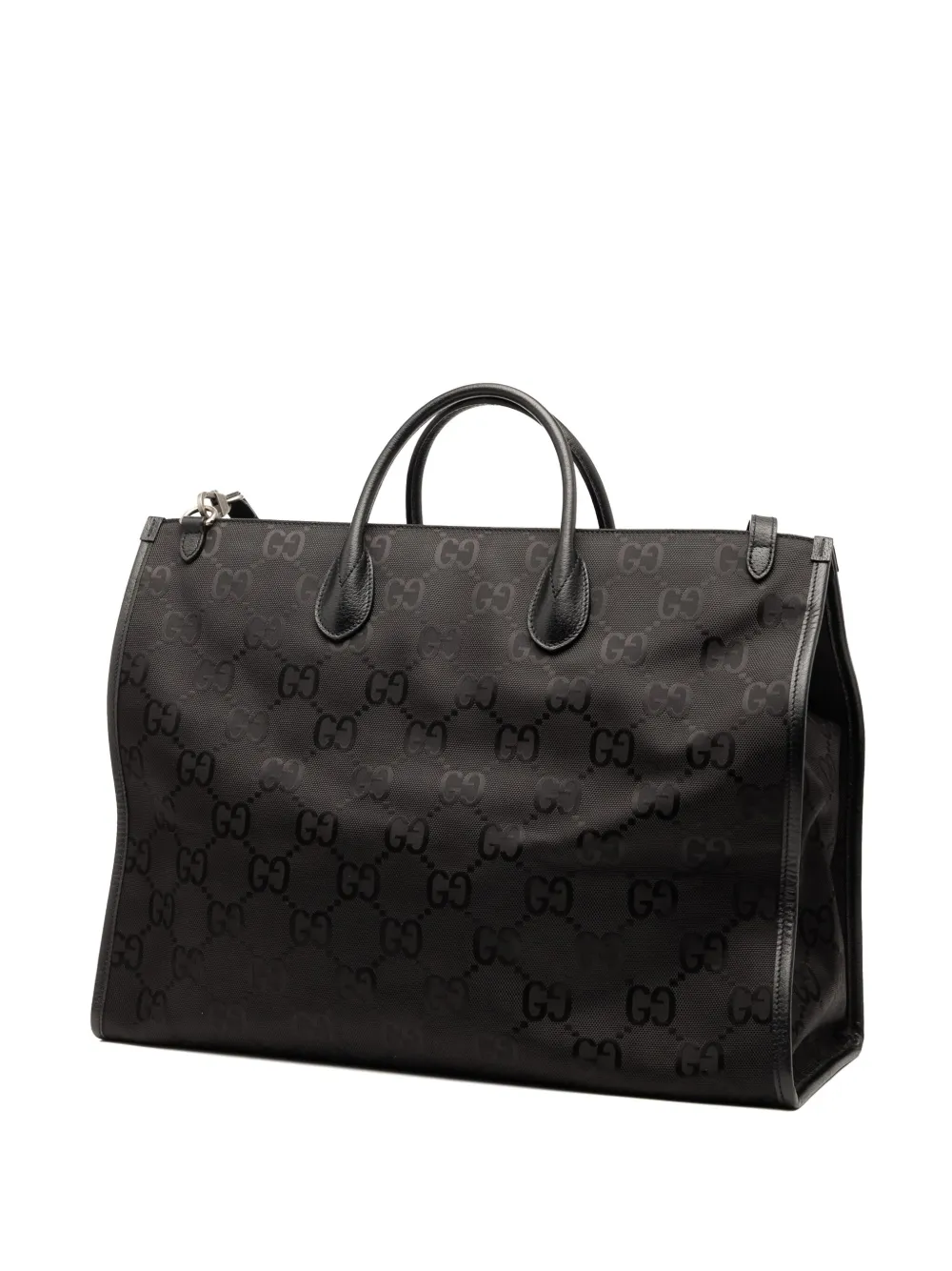 Pre-owned Gucci 2016-2025 Gg Econyl Off The Grid Convertible Tote Satchel In Black