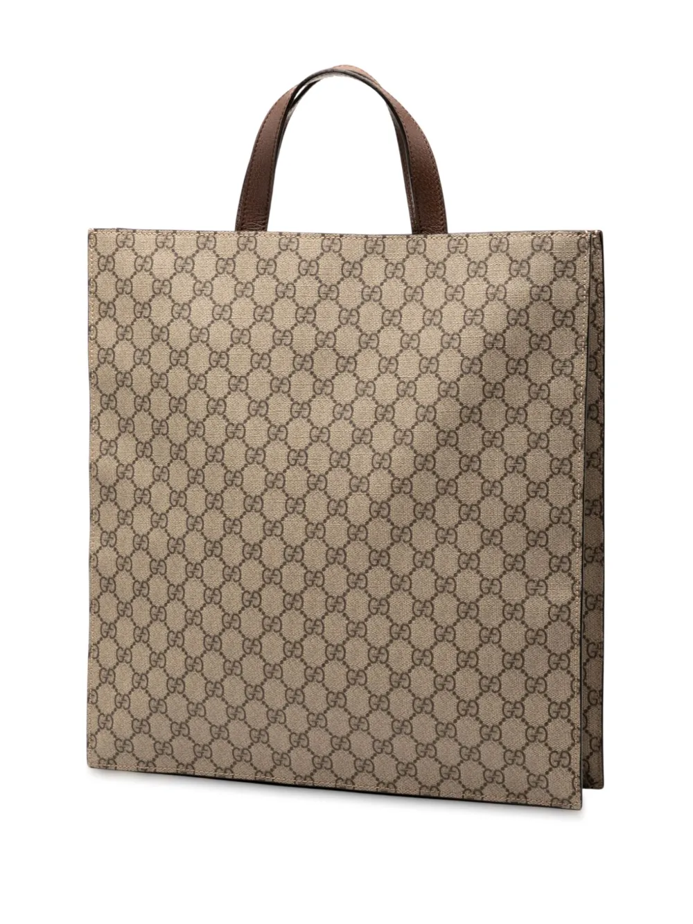 Pre-owned Gucci 2000-2015 Gg Supreme Night Courrier Vertical Satchel In Brown