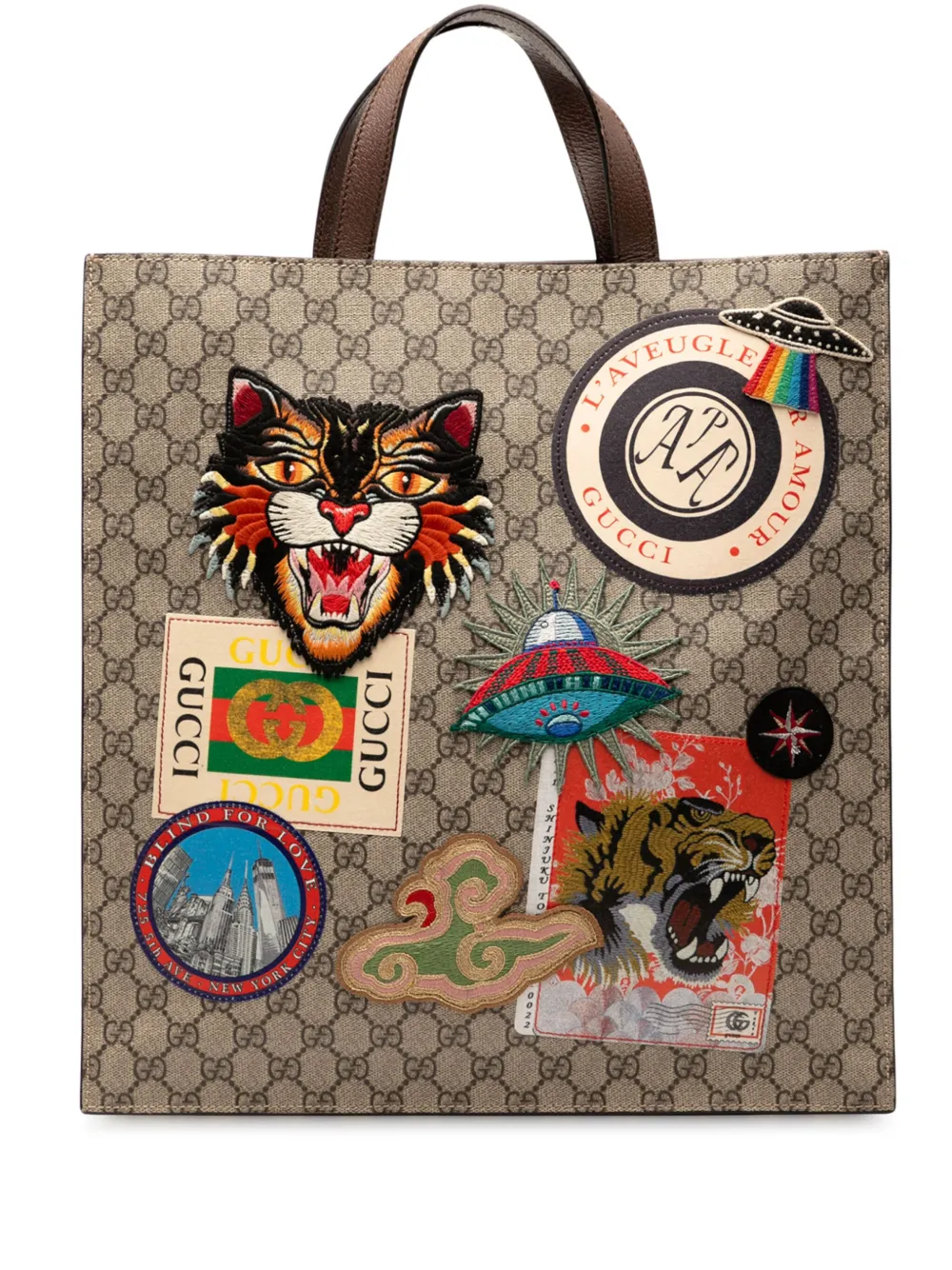 Gucci Pre-Owned 2000-2015 GG Supreme Night Courrier Vertical satchel | Brown | Image 1