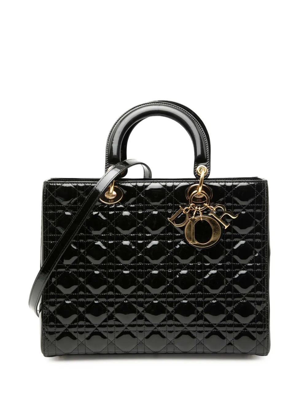 Christian Dior Pre-Owned 2014 Large Patent Cannage Lady Dior satchel -