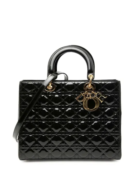 Christian Dior Pre-Owned 2014 Large Patent Cannage Lady Dior satchel