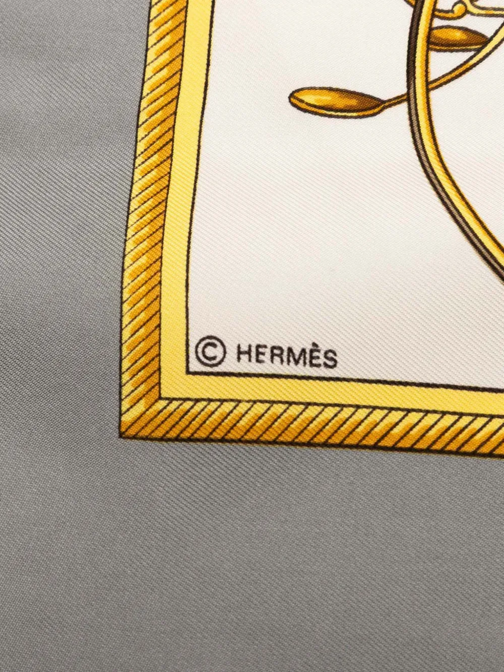 HERMES Pre-owned 20th Century Les Voitures A Transformation Silk Scarf Scarves In White