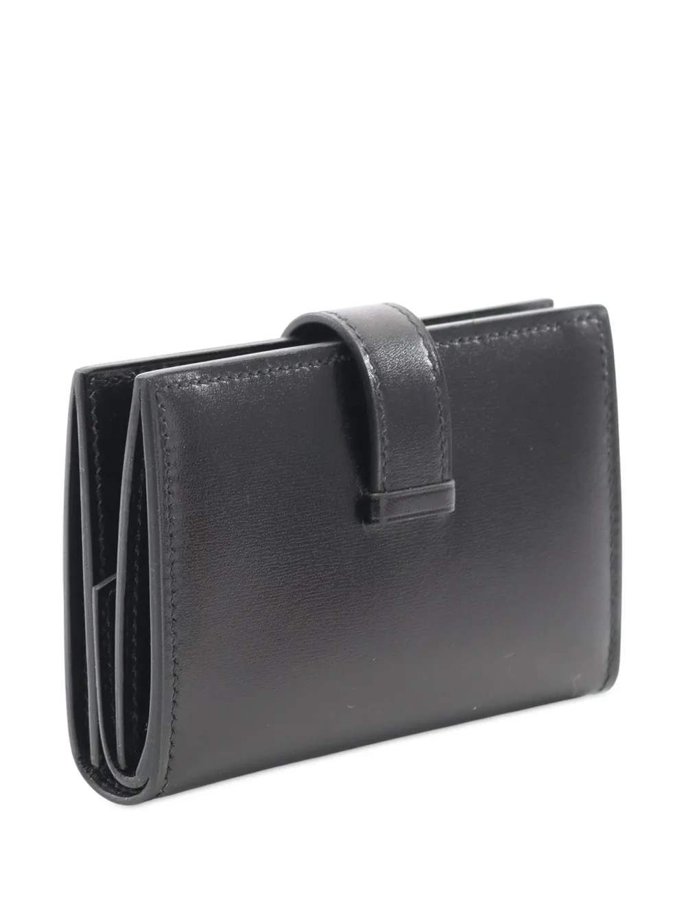 HERMES Pre-owned 2024 Mini Calfskin Bearn Card Holder In Black
