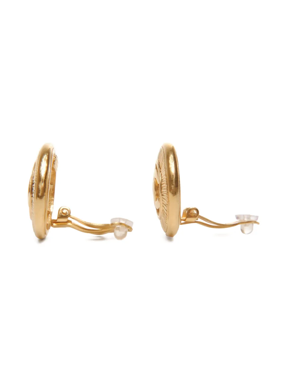 CHANEL Pre-owned 1971-1980s Cc Mark Clip-on Earrings In Gold