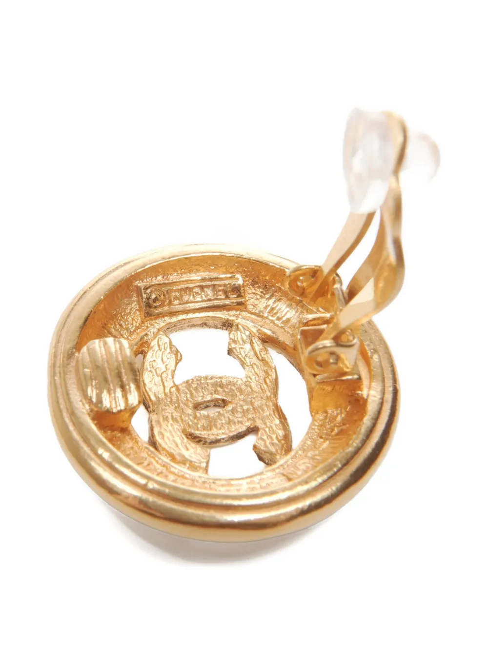 CHANEL Pre-owned 1971-1980s Cc Mark Clip-on Earrings In Gold